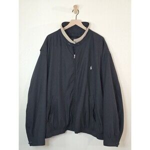 Polo Ralph Lauren Harrington Jacket Mens 5XB Big Bi Swing Full Zip Black Plaid
